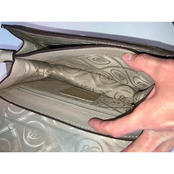 BRIGHTON ANIMAL PRINT BROWN GRAY LEATHER SMALLCROSSBODY BAG - Picture 10 of 16